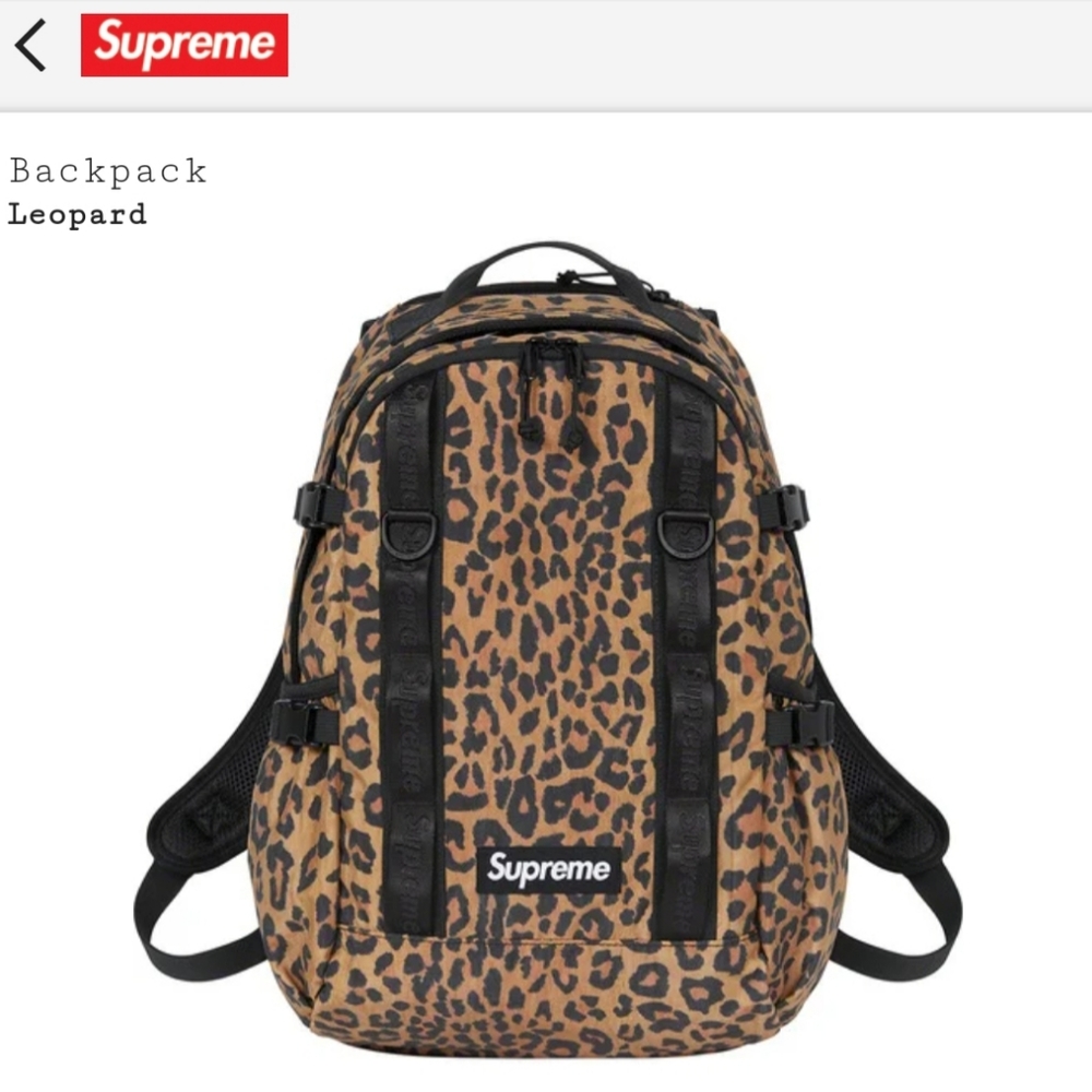 Supreme Leopard Print Backpack